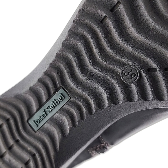 Josef Seibel Black Leather Ankle Boots White Stitching Square Toe & Heel Size 39 - Picture 9 of 16